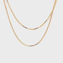 Load and play video in Gallery viewer, 18K Gold Necklace Chain Box 20 inches Women Thin  3.23 grams
