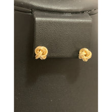 Load image into Gallery viewer, 18K Gold Earrings Stud Knot Small 1.16 grams - Rafant
