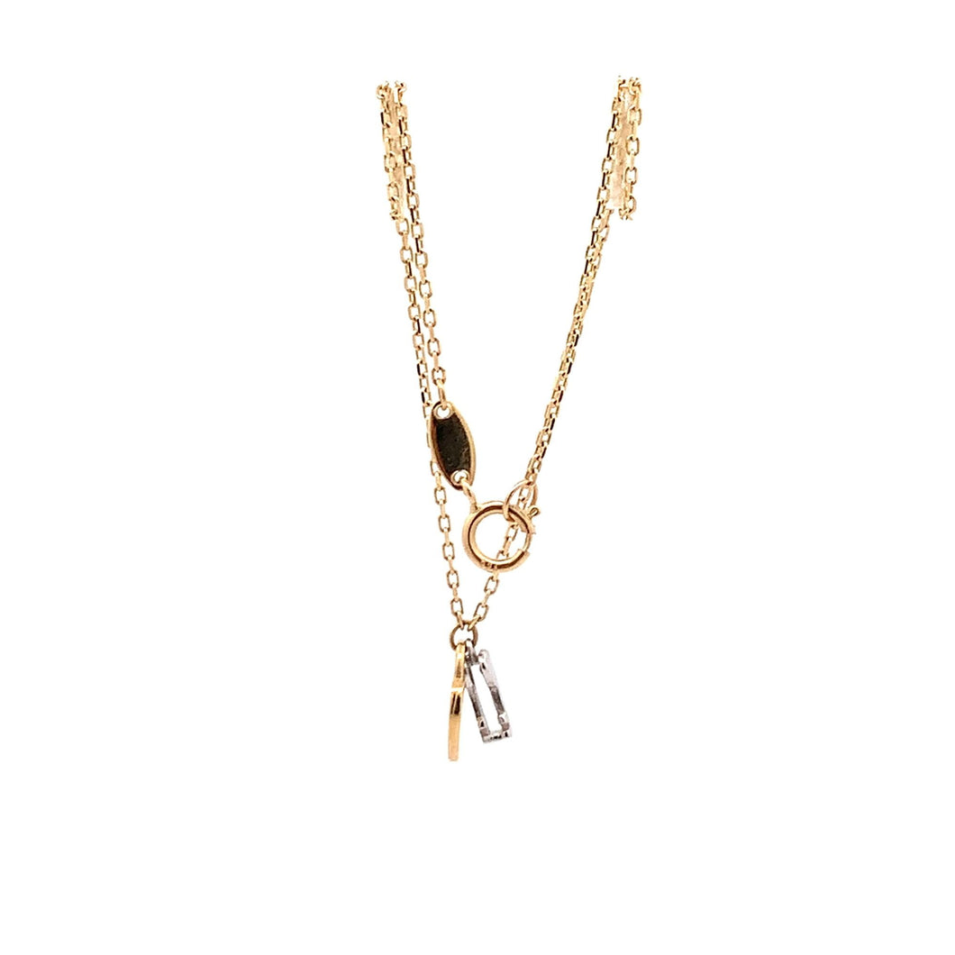 18K Yellow White Gold Bracelet Charms Size 7.5 inches - Rafant