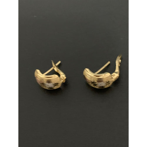 18K Gold Earrings French Clips 1.30 grams - Rafant