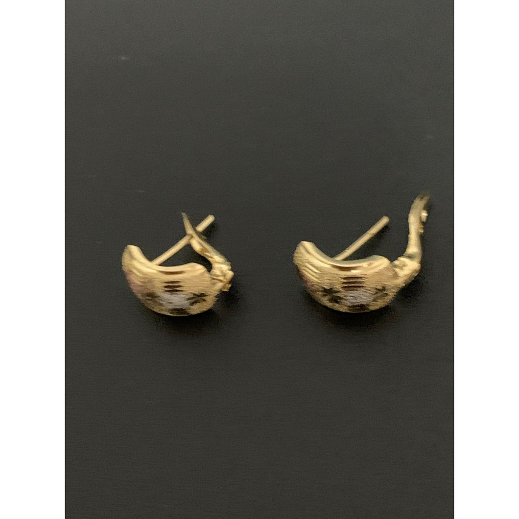 18K Gold Earrings French Clips 1.30 grams - Rafant