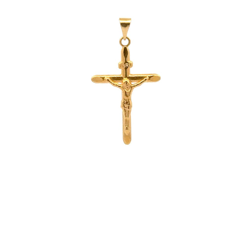 18K Gold Pendant Cross Jesus Christ Religious 0.55 grams - Rafant