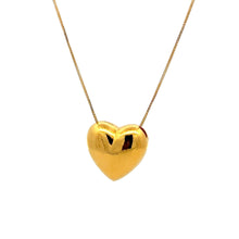 Load image into Gallery viewer, 18K Gold Necklace Chain 15 - 17 inches Pendant Puffed Heart 0.78 grams - Rafant
