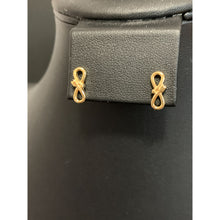 Load image into Gallery viewer, 18K Gold Earrings Studs Infinity Arrow 1.42 grams - Rafant
