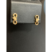 Load image into Gallery viewer, 18K Gold Earrings Studs Infinity Arrow 1.42 grams - Rafant
