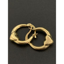 Load image into Gallery viewer, 18K Yellow Gold Earrings Hoops Heart Small - Rafant
