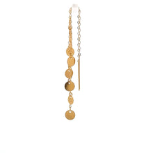 Load image into Gallery viewer, 18K Gold Earrings Threader Discs 0.34 grams Very Tiny - Rafant
