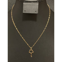 Load image into Gallery viewer, 18K Gold Necklace Chain Paperclip 15.75 inches Key Pendant 1.60 grams - Rafant
