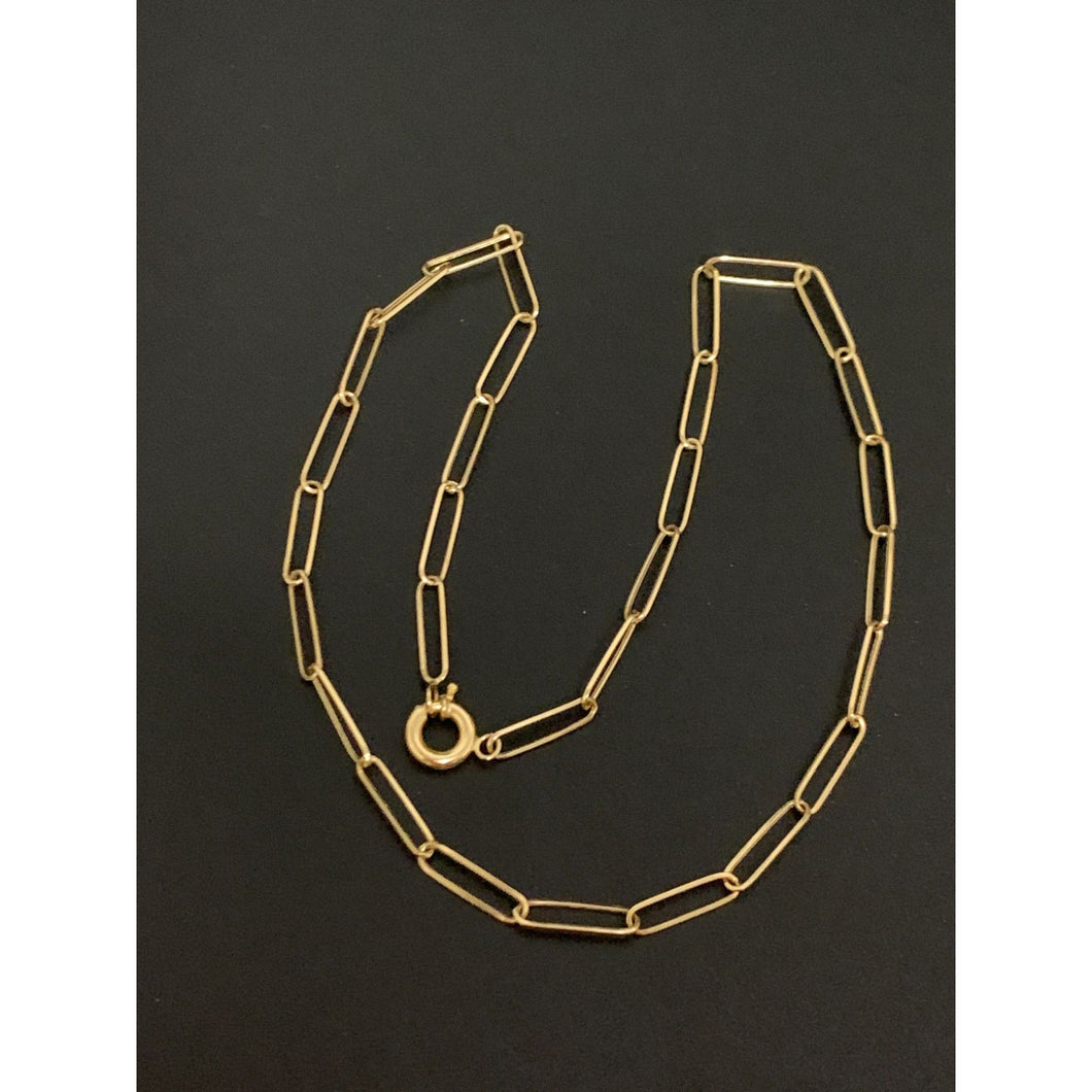 18K Gold Necklace Paperclip 17.5 inches 2.89 grams - Rafant