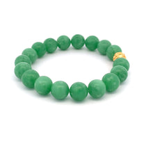 Load image into Gallery viewer, 18K Gold Money Coin Ball Lucky Charm Bracelet Gemstones Natural Green Jadeite Jade 6.5" - Rafant
