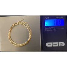 Load image into Gallery viewer, 18K Gold Earrings Hoops Loops Twisted 1.88 grams Large - Rafant
