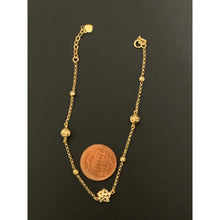 Load image into Gallery viewer, 18K Gold Bracelet Flower Balls Beads Charms 7 inches plus one inch extension 2.21 grams - Rafant
