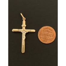 Load image into Gallery viewer, 18K Gold Pendant Jesus Christ Cross White Yellow Gold 2.08 grams - Rafant
