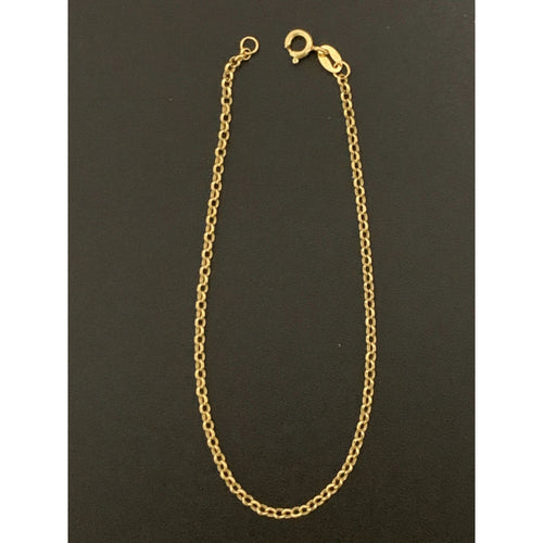 18K Gold Bracelet Rolo Link Chain 7.5 inches 1.06 grams - Rafant