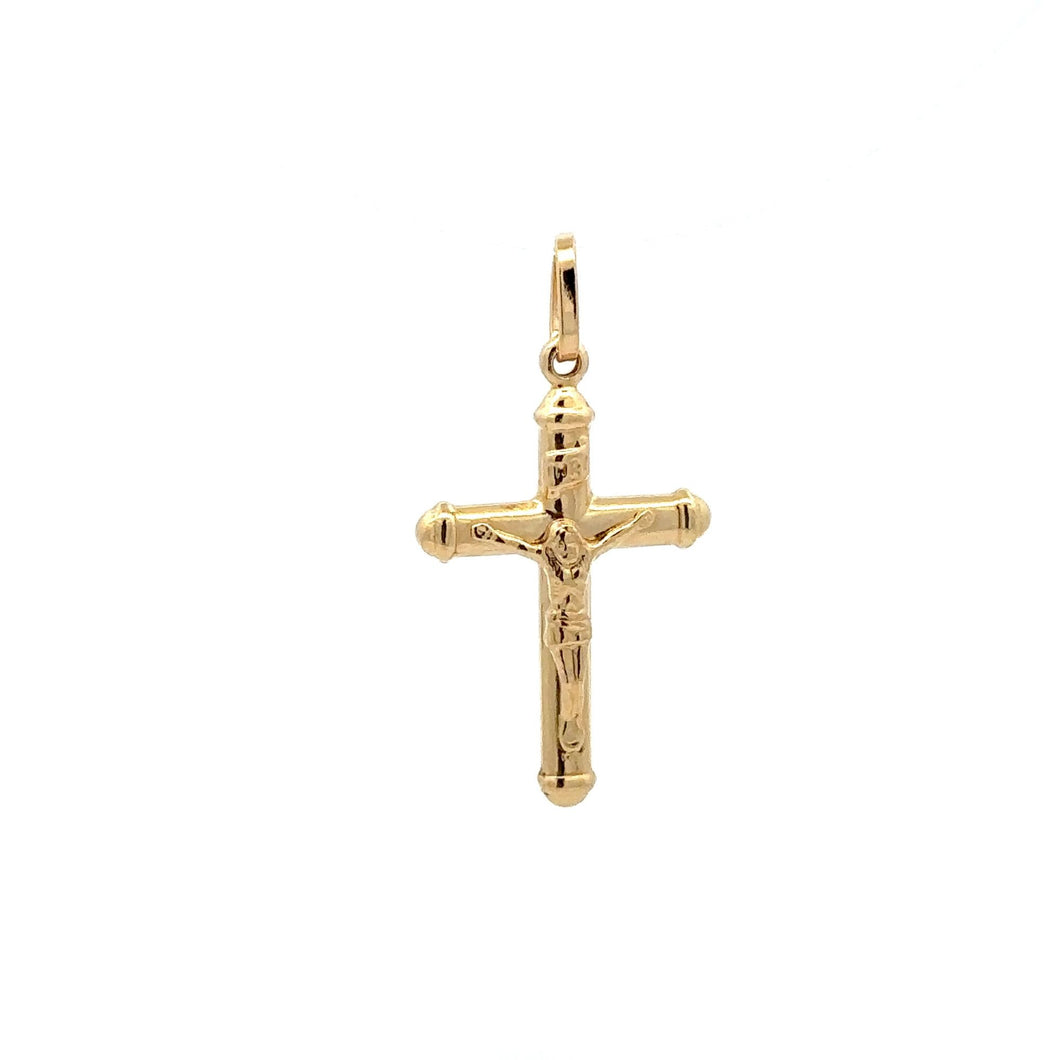 18K Gold Pendant Cross Jesus Christ Religious 1.37 grams - Rafant