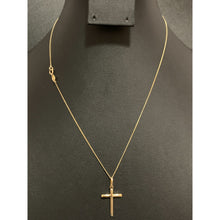 Load image into Gallery viewer, 18K Gold Necklace Curb Chain 17.50&quot; with Cross Pendant 1.73 grams - Rafant
