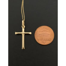 Load image into Gallery viewer, 18K Gold Necklace Curb Chain 17.50&quot; with Cross Pendant 1.73 grams - Rafant
