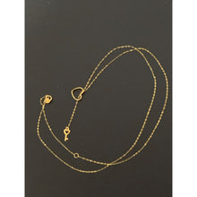 Load image into Gallery viewer, 18K Gold Necklace Chain with Heart Key Pendant 0.69 grams - Rafant
