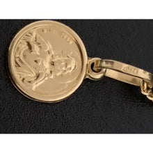 Load image into Gallery viewer, 18K Gold Necklace Chain 17.50&quot; with Circle Round Sacred Heart Pendant 2.16 grams - Rafant
