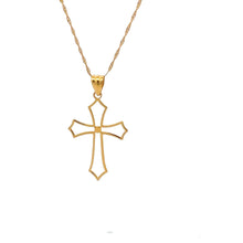 Load image into Gallery viewer, 18K Gold Necklace Chain 17.75 inches Pendant Cross Religious 1.14 grams - Rafant
