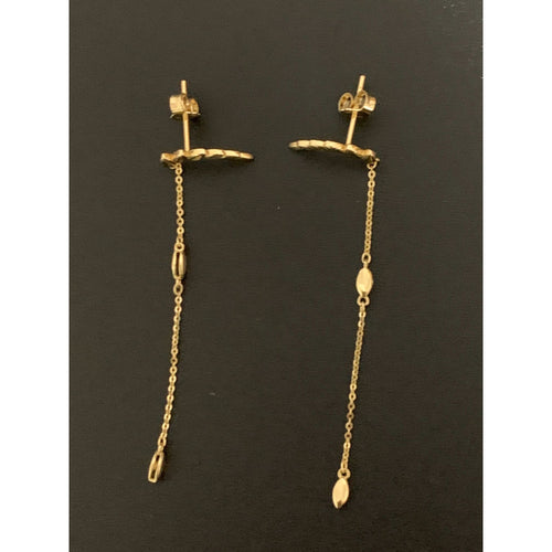 18K Gold Earrings Dangling Drop 2.68 grams - Rafant