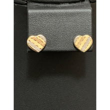 Load image into Gallery viewer, 18K Gold Earrings Stud Heart Tricolor 1.25 grams - Rafant
