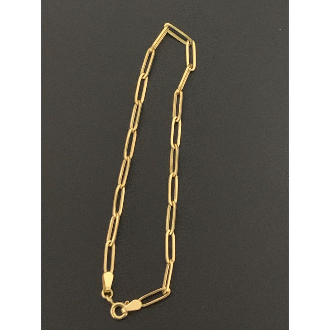 18K Gold Paperclips Link Bracelet Size 7.5 inches 1.52 grams - Rafant