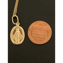 Load image into Gallery viewer, 18K Gold Necklace Chain 17.50 inches with Mother Mary Pendant 1.66 grams - Rafant
