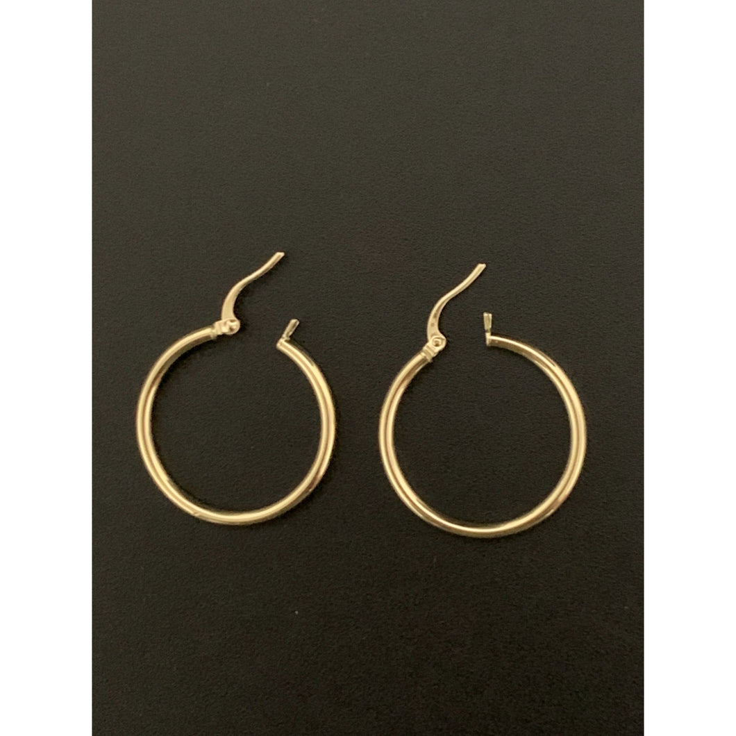 18K Gold Earrings Hoops Loops 1.55 grams - Rafant