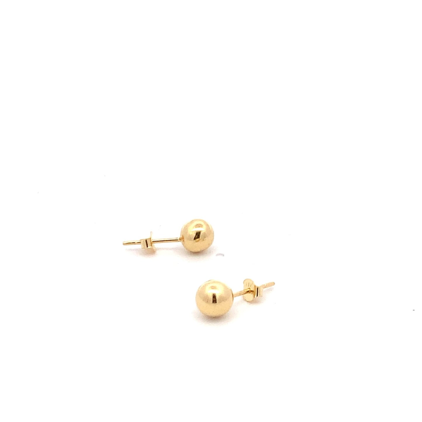 18K Yellow Gold Earrings Stud Balls Polished 0.88 grams - Rafant
