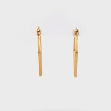 Load and play video in Gallery viewer, 18K Yellow Gold Earrings Hoops Triangle
