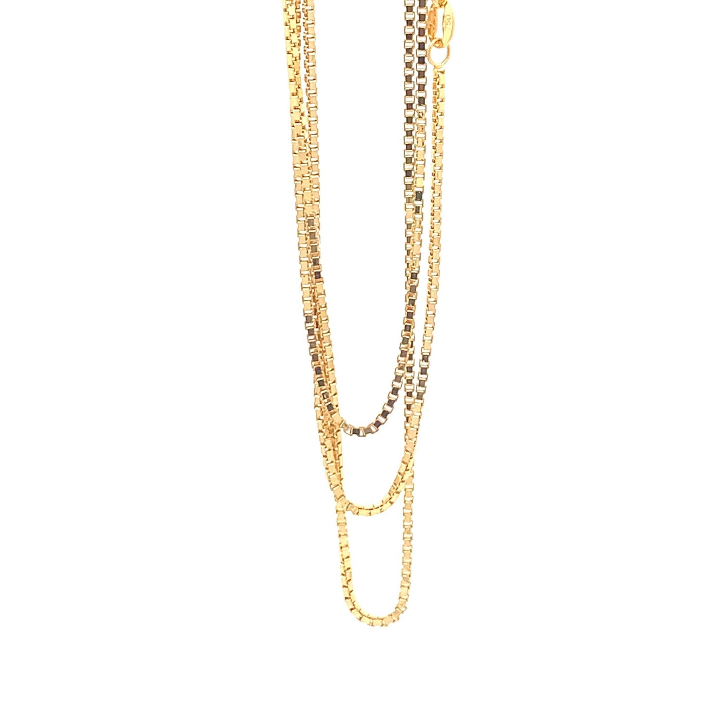 18K Gold Necklace Chain Box 20 inches Women Thin  3.23 grams - Rafant