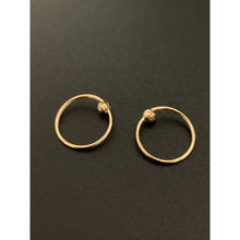Load image into Gallery viewer, 18K Gold Earrings Hoops Beads Small Tiny 0.62 grams - Rafant

