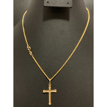 Load image into Gallery viewer, 18K Gold Necklace Chain 16 inches with Cross Pendant 2.53 grams - Rafant
