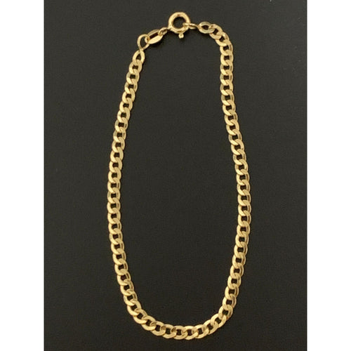 18K Gold Bracelet Curb Link Size 7.5 inches 2.57 grams - Rafant