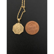 Load image into Gallery viewer, 18K Gold Necklace Chain 18 inches with Sacred Heart Mother Mary Pendant 2.64 grams - Rafant
