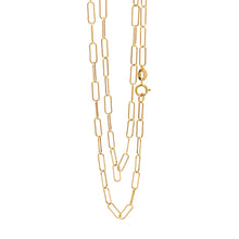 Load image into Gallery viewer, 18K Yellow Gold Necklace Chain Paperclip Small Link Size 15.75 inches 1.38 grams - Rafant
