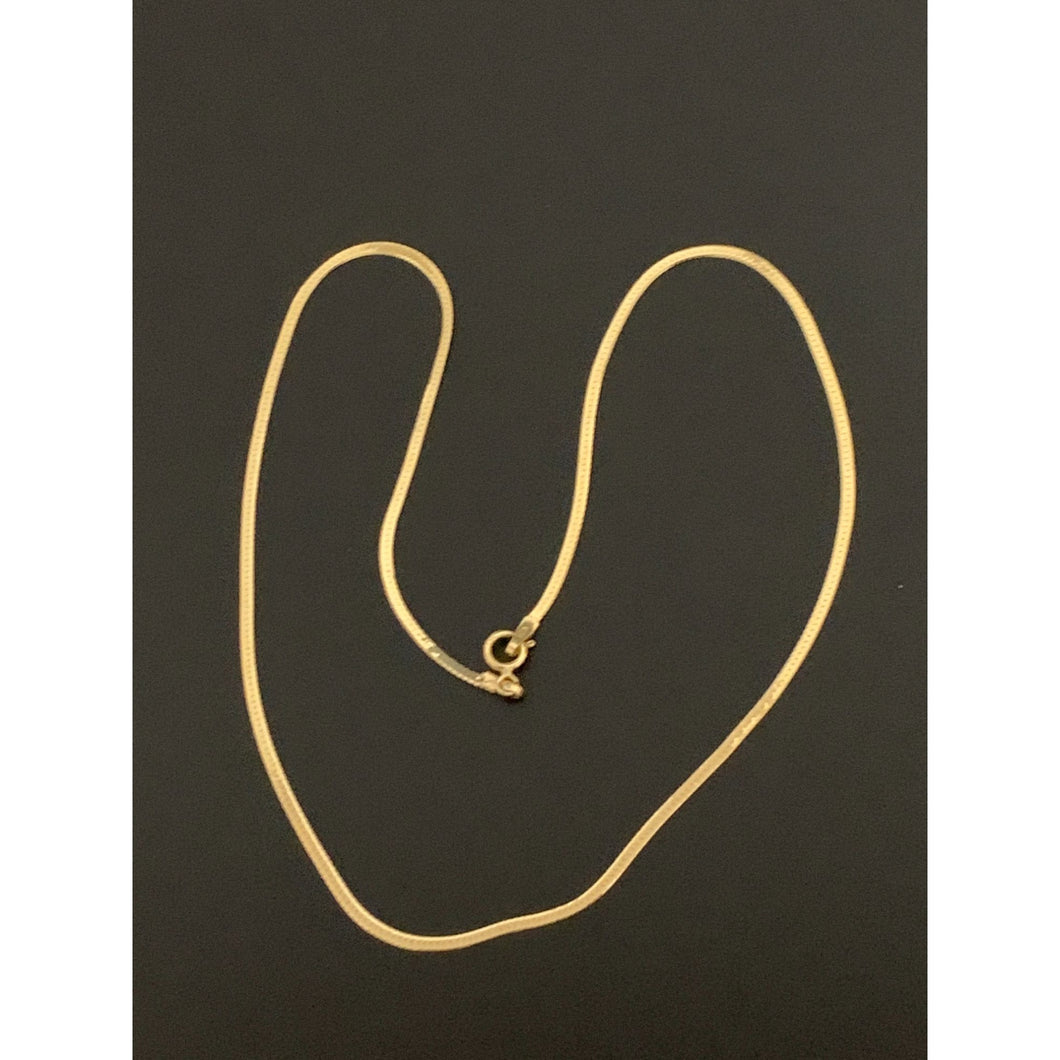 18K Gold Necklace Chain Flat 14.75 inches 1.87 grams - Rafant