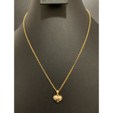 Load image into Gallery viewer, 18K Gold Necklace Chain Rolo 17.75 inches with Puffed Heart Pendant 2.25 grams - Rafant
