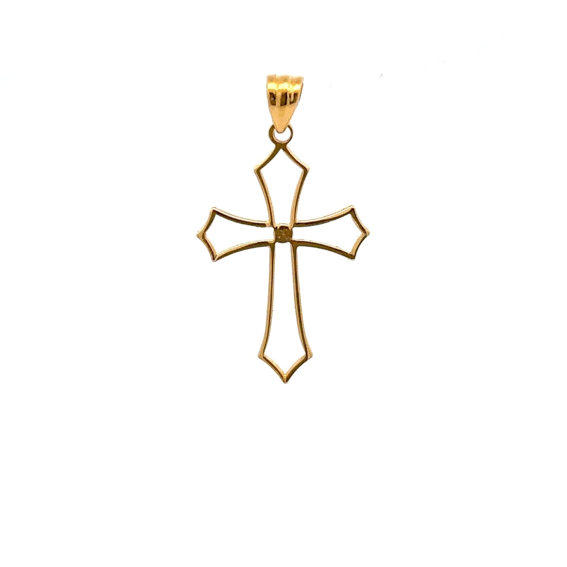 18K Gold Pendant Cross Religious 0.49 grams - Rafant