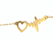 Load image into Gallery viewer, New Authentic 18K Saudi Gold 17.25&quot; Necklace with Heart Beat Pendant - Rafant
