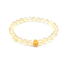 Load image into Gallery viewer, 24K Gold Money Bag Lucky Charm Bracelet Gemstones Citrine 7.5-8mm - Rafant
