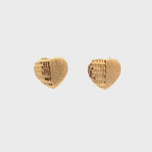 Load and play video in Gallery viewer, 18K Gold Earrings Stud Heart Small

