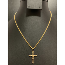 Load image into Gallery viewer, 18K Gold Necklace Chain 16 inches with Cross Pendant 2.53 grams - Rafant
