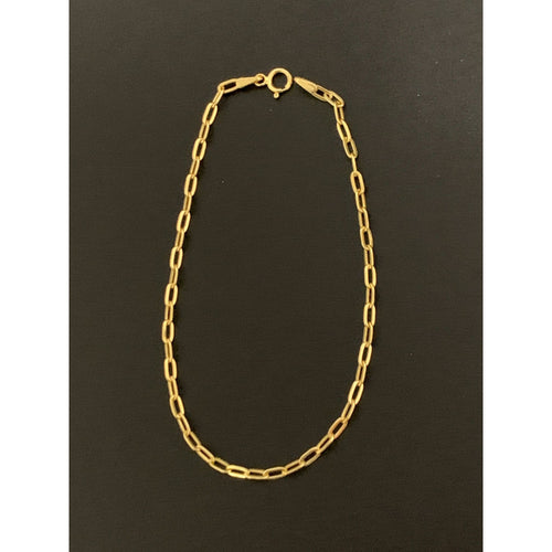 18K Gold Bracelet Paperclip Bracelet 7.5 inches 1 gram - Rafant