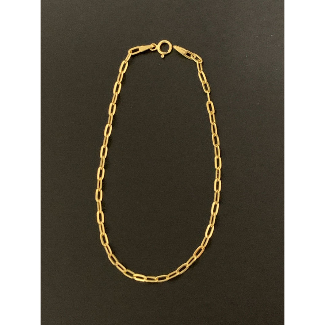 18K Gold Bracelet Paperclip Bracelet 7.5 inches 1 gram - Rafant