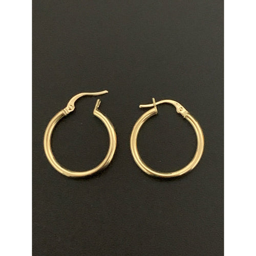 18K Gold Earrings Hoops Loops 1.29 grams - Rafant