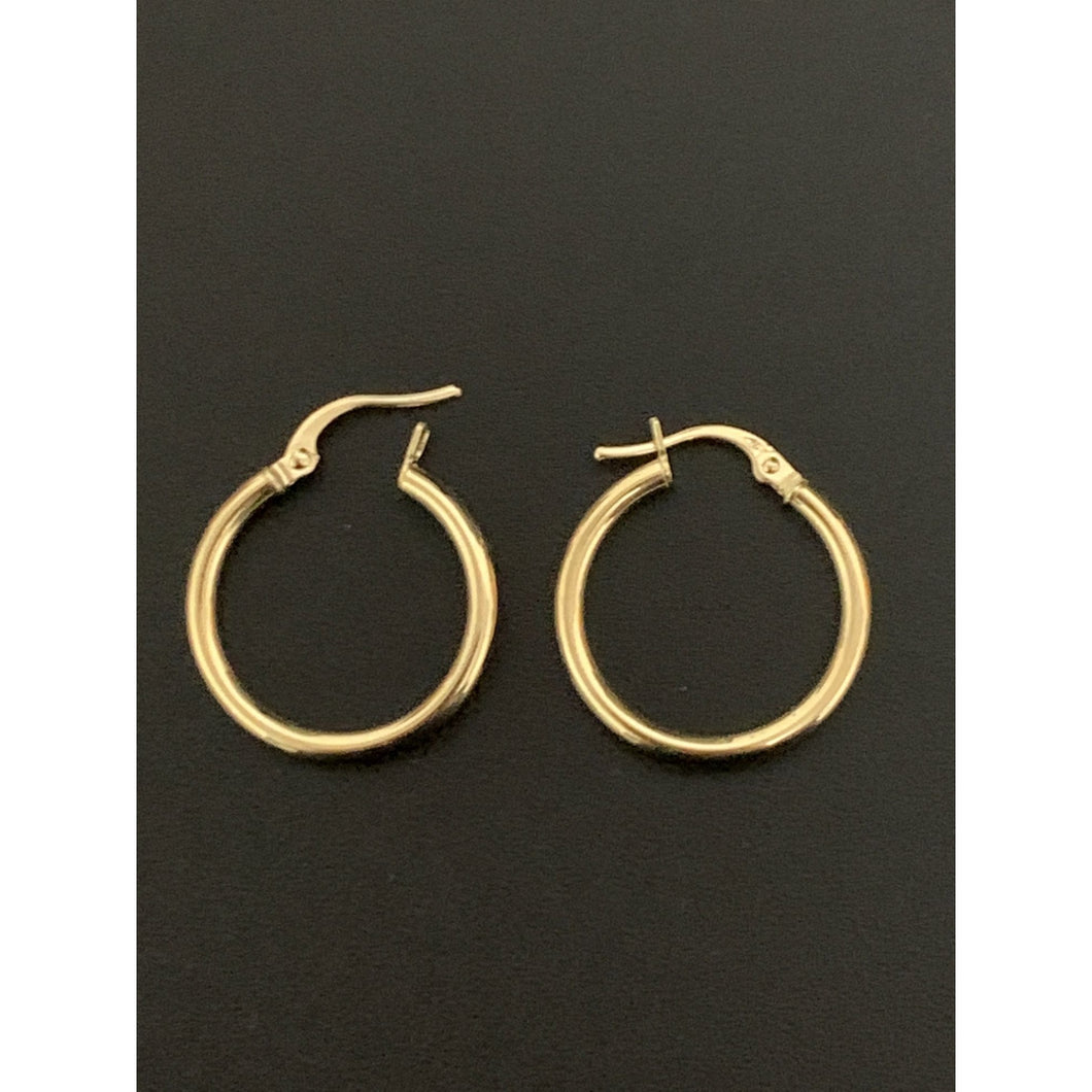 18K Gold Earrings Hoops Loops 1.29 grams - Rafant