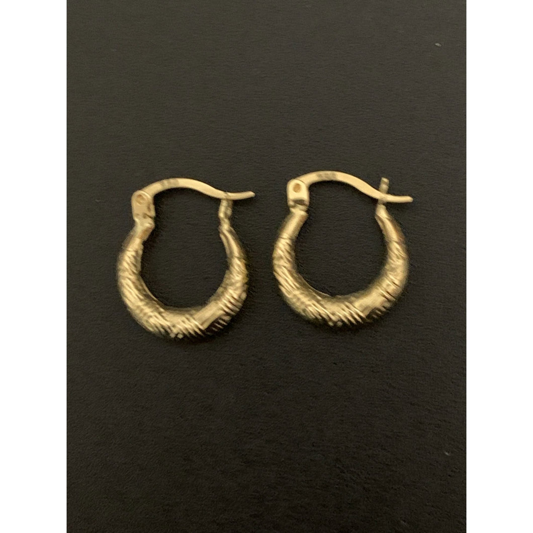 18K Gold Earrings Hoops Loops Small 1.24 grams - Rafant