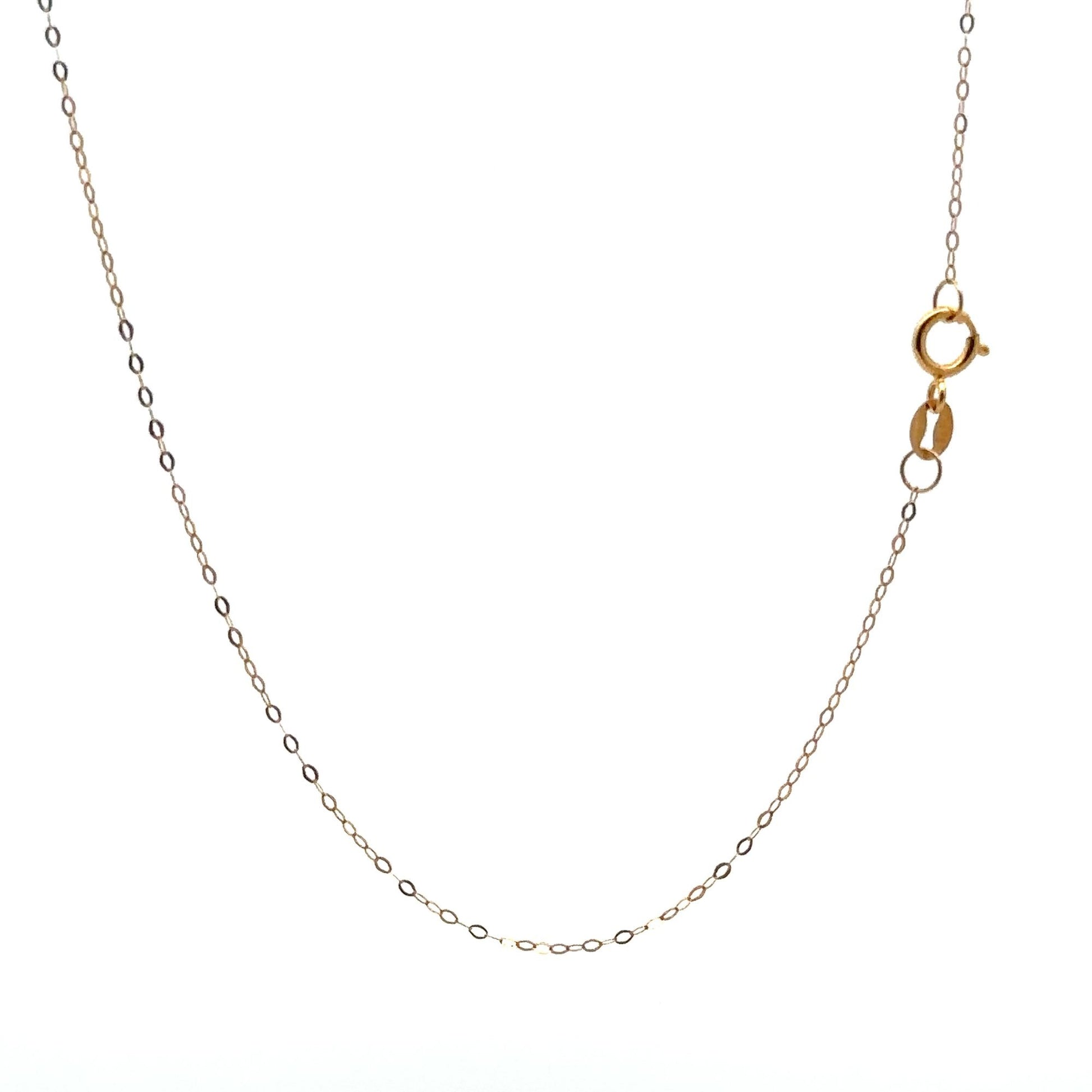 18K Gold Necklace Chain 18 inches Pendant Heart 0.58 grams - Rafant